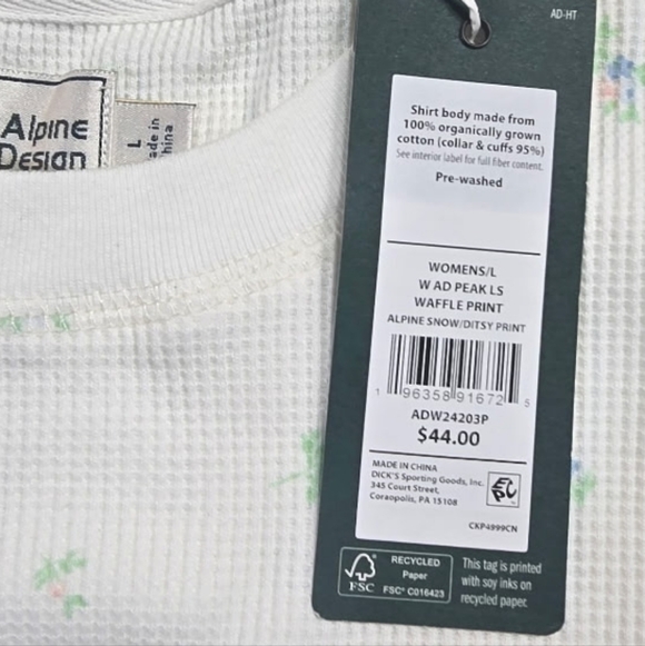 Alpine White Floral Long Sleeve Top - Picture 4 of 4